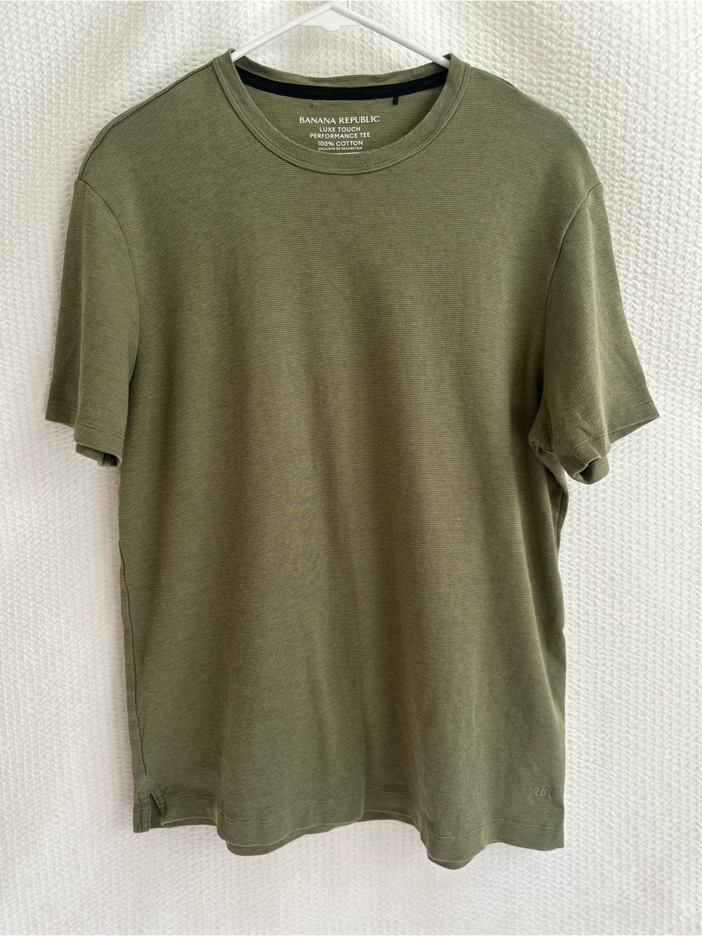 BANANA REPUBLIC Luxe Touch Performance Tee Olive Green Cotton Shirt Men’s Large